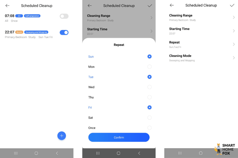 Der Wochenreinigungsplan wird in der Dreame L10s Ultra App definiert.